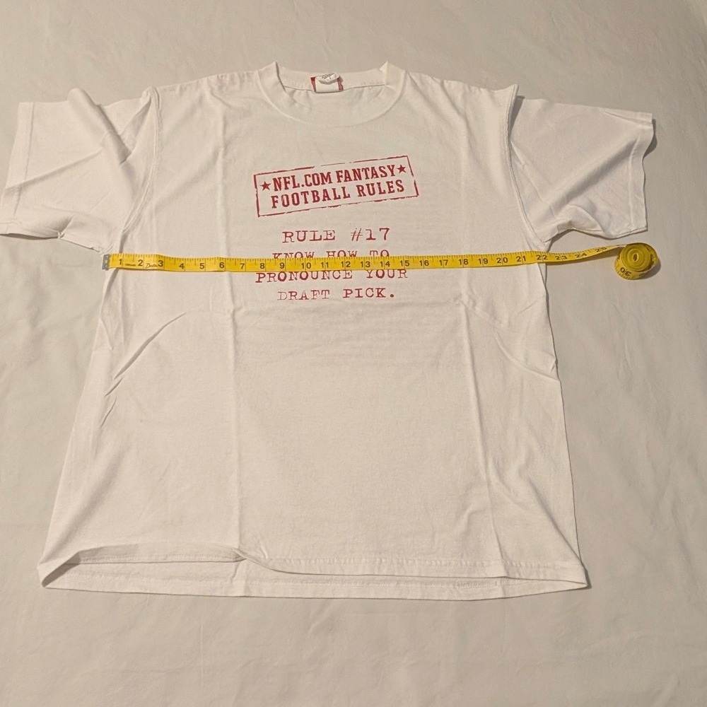 NFL Fantasy Football Rules Graphic T-Shirt Mens Large White VF Imagewear L952 - Picture 6 of 11